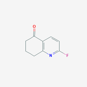 molecular formula C9H8FNO B8232767 2-fluoro-7,8-dihydro-6H-quinolin-5-one 