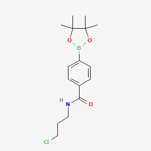 molecular formula C16H23BClNO3 B8232810 N-(3-Chloropropyl)-4-(4,4,5,5-tetramethyl-1,3,2-dioxaborolan-2-yl)benzamide 