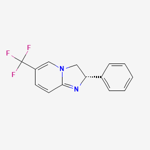 molecular formula C14H11F3N2 B8232825 (2S)-2-phenyl-6-(trifluoromethyl)-2H,3H-imidazo[1,2-a]pyridine 