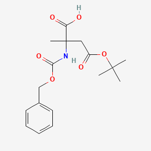 molecular formula C17H23NO6 B8232914 2-Methyl-4-[(2-methylpropan-2-yl)oxy]-4-oxo-2-(phenylmethoxycarbonylamino)butanoic acid 