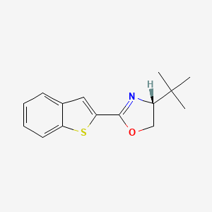 molecular formula C15H17NOS B8232931 (R)-2-(Benzo[b]thiophen-2-yl)-4-(tert-butyl)-4,5-dihydrooxazole 