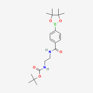 molecular formula C20H31BN2O5 B8232987 tert-Butyl (2-(4-(4,4,5,5-tetramethyl-1,3,2-dioxaborolan-2-yl)benzamido)ethyl)carbamate 