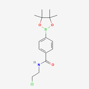 molecular formula C15H21BClNO3 B8233003 N-(2-Chloroethyl)-4-(4,4,5,5-tetramethyl-1,3,2-dioxaborolan-2-yl)benzamide 