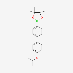 molecular formula C21H27BO3 B8233056 2-(4'-Isopropoxy-[1,1'-biphenyl]-4-yl)-4,4,5,5-tetramethyl-1,3,2-dioxaborolane 