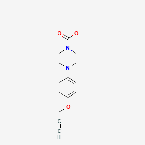 molecular formula C18H24N2O3 B8233112 叔丁基4-(4-(丙-2-炔-1-氧基)苯基)哌嗪-1-羧酸酯 