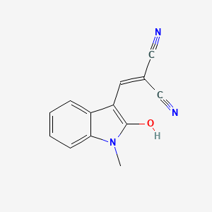 molecular formula C13H9N3O B8233140 2-[(2-hydroxy-1-methyl-1H-indol-3-yl)methylidene]propanedinitrile 