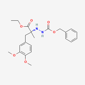 ethyl (2R)-2-({[(benzyloxy)carbonyl]amino}amino)-3-(3,4-dimethoxyphenyl)-2-methylpropanoate