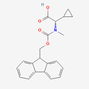 molecular formula C21H21NO4 B8233162 (S)-2-((((9H-Fluoren-9-yl)methoxy)carbonyl)(methyl)amino)-2-cyclopropylacetic acid 