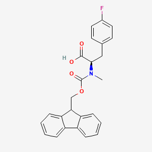 molecular formula C25H22FNO4 B8233178 (2R)-2-[9H-fluoren-9-ylmethoxycarbonyl(methyl)amino]-3-(4-fluorophenyl)propanoic acid 