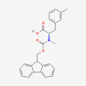 molecular formula C26H25NO4 B8233216 (2S)-2-[9H-fluoren-9-ylmethoxycarbonyl(methyl)amino]-3-(3-methylphenyl)propanoic acid 