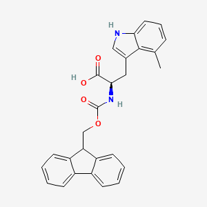 molecular formula C27H24N2O4 B8233239 (2R)-2-(9H-fluoren-9-ylmethoxycarbonylamino)-3-(4-methyl-1H-indol-3-yl)propanoic acid 