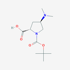 molecular formula C12H22N2O4 B8233243 (2S,4R)-4-(dimethylamino)-1-[(2-methylpropan-2-yl)oxycarbonyl]pyrrolidine-2-carboxylic acid 