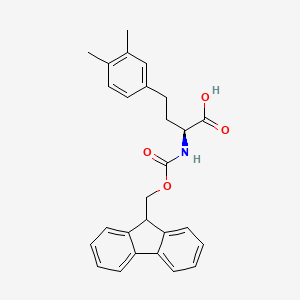 molecular formula C27H27NO4 B8233290 (2S)-4-(3,4-dimethylphenyl)-2-(9H-fluoren-9-ylmethoxycarbonylamino)butanoic acid 