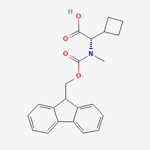 molecular formula C22H23NO4 B8233300 (2S)-2-cyclobutyl-2-[9H-fluoren-9-ylmethoxycarbonyl(methyl)amino]acetic acid 