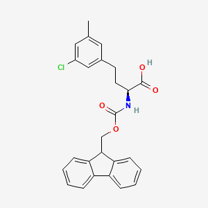 molecular formula C26H24ClNO4 B8233317 (2S)-4-(3-chloro-5-methylphenyl)-2-(9H-fluoren-9-ylmethoxycarbonylamino)butanoic acid 