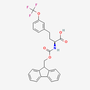 molecular formula C26H22F3NO5 B8233324 (2S)-2-(9H-fluoren-9-ylmethoxycarbonylamino)-4-[3-(trifluoromethoxy)phenyl]butanoic acid 