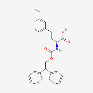 molecular formula C27H27NO4 B8233340 (2S)-4-(3-ethylphenyl)-2-(9H-fluoren-9-ylmethoxycarbonylamino)butanoic acid 