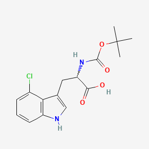 molecular formula C16H19ClN2O4 B8233508 (2S)-3-(4-chloro-1H-indol-3-yl)-2-[(2-methylpropan-2-yl)oxycarbonylamino]propanoic acid 