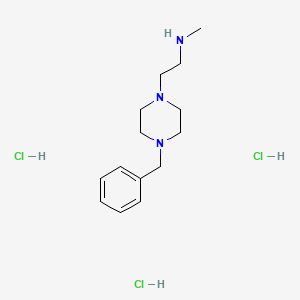 molecular formula C14H26Cl3N3 B8233555 2-(4-benzylpiperazin-1-yl)-N-methylethanamine;trihydrochloride 