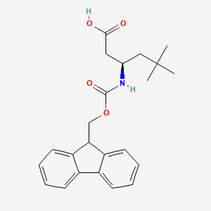 molecular formula C23H27NO4 B8233631 (3R)-3-(9H-fluoren-9-ylmethoxycarbonylamino)-5,5-dimethylhexanoic acid 