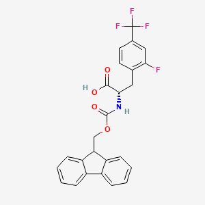molecular formula C25H19F4NO4 B8233646 (S)-2-((((9H-Fluoren-9-yl)methoxy)carbonyl)amino)-3-(2-fluoro-4-(trifluoromethyl)phenyl)propanoic acid 