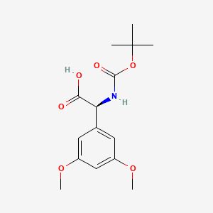 molecular formula C15H21NO6 B8233699 (2S)-2-(3,5-dimethoxyphenyl)-2-[(2-methylpropan-2-yl)oxycarbonylamino]acetic acid 