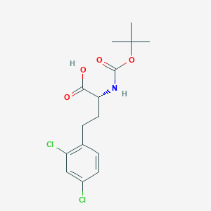 molecular formula C15H19Cl2NO4 B8233721 (2R)-4-(2,4-dichlorophenyl)-2-[(2-methylpropan-2-yl)oxycarbonylamino]butanoic acid 