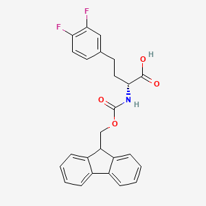 molecular formula C25H21F2NO4 B8233722 (2R)-4-(3,4-difluorophenyl)-2-(9H-fluoren-9-ylmethoxycarbonylamino)butanoic acid 