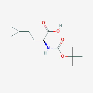 molecular formula C12H21NO4 B8233745 (S)-2-((tert-Butoxycarbonyl)amino)-4-cyclopropylbutanoic acid 