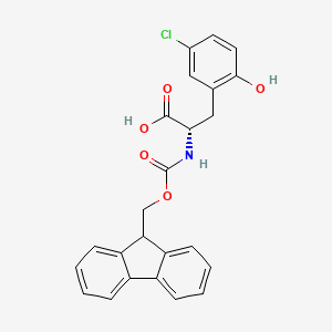 molecular formula C24H20ClNO5 B8233752 (2S)-3-(5-chloro-2-hydroxyphenyl)-2-(9H-fluoren-9-ylmethoxycarbonylamino)propanoic acid 