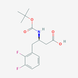 molecular formula C15H19F2NO4 B8233792 (3R)-4-(2,3-difluorophenyl)-3-[(2-methylpropan-2-yl)oxycarbonylamino]butanoic acid 