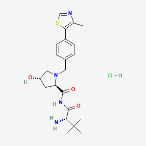 molecular formula C22H31ClN4O3S B8233864 (2R,4S)-N-[(2S)-2-amino-3,3-dimethylbutanoyl]-4-hydroxy-1-[[4-(4-methyl-1,3-thiazol-5-yl)phenyl]methyl]pyrrolidine-2-carboxamide;hydrochloride 