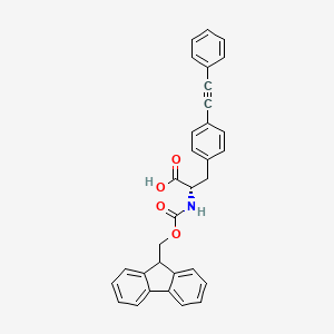 molecular formula C32H25NO4 B8233873 (2S)-2-(9H-fluoren-9-ylmethoxycarbonylamino)-3-[4-(2-phenylethynyl)phenyl]propanoic acid 