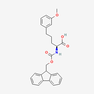 molecular formula C27H27NO5 B8233915 (S)-2-((((9H-Fluoren-9-yl)methoxy)carbonyl)amino)-5-(3-methoxyphenyl)pentanoic acid 