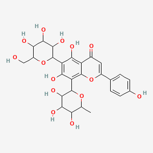 molecular formula C27H30O14 B8233936 5,7-Dihydroxy-2-(4-hydroxyphenyl)-6-[3,4,5-trihydroxy-6-(hydroxymethyl)oxan-2-yl]-8-(3,4,5-trihydroxy-6-methyloxan-2-yl)chromen-4-one 