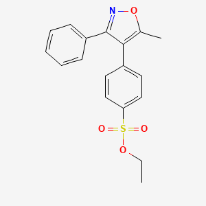 molecular formula C18H17NO4S B8233983 Ethyl 4-(5-methyl-3-phenylisoxazol-4-yl)benzenesulfonate 
