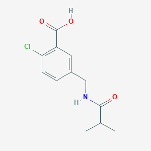 molecular formula C12H14ClNO3 B8233987 2-Chloro-5-(isobutyramidomethyl)benzoic acid 