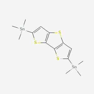 molecular formula C14H20S3Sn2 B8234044 2,6-Bis(trimethylstannyl)dithieno[3,2-b:2',3'-d]thiophene 
