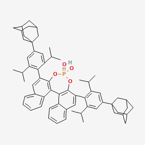 molecular formula C64H73O4P B8234047 Phosphoric acid 1,1'-bi(3-(2,6-diisopropyl-4-(1-adamantyl)phenyl)naphthalene)-2,2'-diyl ester 