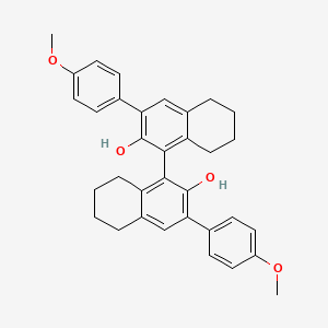molecular formula C34H34O4 B8234067 (R)-5,5',6,6',7,7',8,8'-Octahydro-3,3'-bis(4-methoxyphenyl)-[1,1'-binaphthalene]-2,2'-diol 