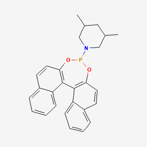 molecular formula C27H26NO2P B8234073 1-((11bR)-Dinaphtho[2,1-d:1',2'-f][1,3,2]dioxaphosphepin-4-yl)-3,5-dimethylpiperidine 