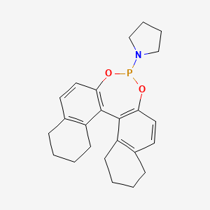 molecular formula C24H28NO2P B8234075 1-(8,9,10,11,12,13,14,15-Octahydrodinaphtho[2,1-d:1',2'-f][1,3,2]dioxaphosphepin-4-yl)pyrrolidine 