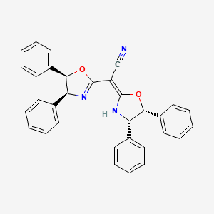 molecular formula C32H25N3O2 B8234118 (E)-2-((4S,5R)-4,5-Diphenyl-4,5-dihydrooxazol-2-yl)-2-((4S,5R)-4,5-diphenyloxazolidin-2-ylidene)acetonitrile 