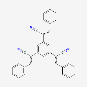 molecular formula C33H21N3 B8234130 2-[3,5-Bis(1-cyano-2-phenylethenyl)phenyl]-3-phenylprop-2-enenitrile 