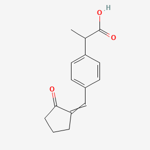 molecular formula C15H16O3 B8234132 2-[4-(2-Oxocyclopentylidenemethyl)phenyl]propionic acid 