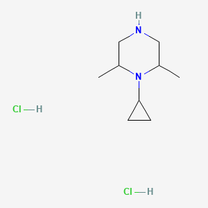 molecular formula C9H20Cl2N2 B8234183 1-Cyclopropyl-2,6-dimethylpiperazine dihydrochloride 