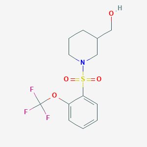 molecular formula C13H16F3NO4S B8234319 (1-((2-(Trifluoromethoxy)phenyl)sulfonyl)piperidin-3-yl)methanol 