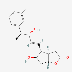 molecular formula C19H24O4 B8234337 (3aR,4R,5R,6aS)-5-Hydroxy-4-((3R,4R,E)-3-hydroxy-4-(m-tolyl)pent-1-en-1-yl)hexahydro-2H-cyclopenta[b]furan-2-one 