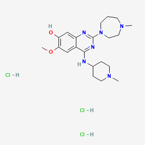 molecular formula C21H35Cl3N6O2 B8234365 6-Methoxy-2-(4-methyl-1,4-diazepan-1-YL)-4-((1-methylpiperidin-4-YL)amino)quinazolin-7-OL trihydrochloride 