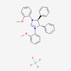 molecular formula C29H27BF4N2O2 B8234460 (4S,5S)-1,3-双(2-甲氧基苯基)-4,5-二苯基-4,5-二氢-1H-咪唑-3-鎓四氟硼酸盐 